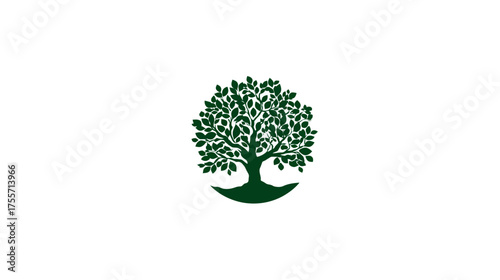 Stylized green tree silhouette