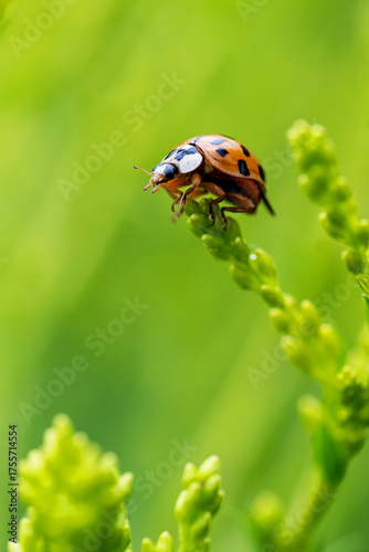 Fototapeta Ladybug on tip of plant