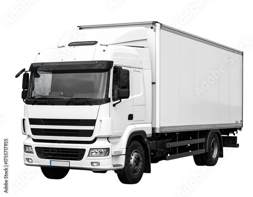  White goods truck isolated on transparent background, PNG