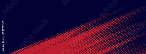 Red halftone dots blue color pattern gradient grunge texture background. Dot pop art comic sport style sport background