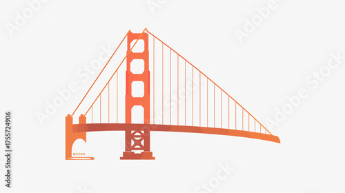 Stylized iconic bridge with orange gradient
