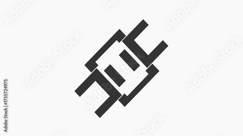 Abstract geometric design resembling an interlocking chain or stylized DNA