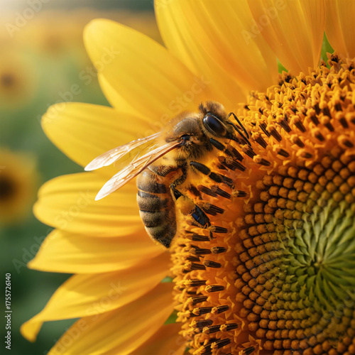bee on sunflower
