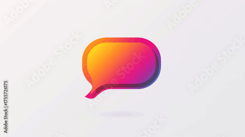 A vibrant, rounded speech bubble with a gradient of warm colors