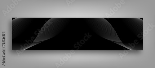 Minimal Black and White Abstract Wave Lines LinkedIn Banner Background Template