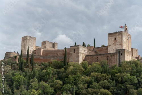 Panoramic view of the Alhambra in Granada, Spain