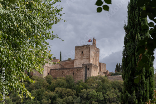 Panoramic view of the Alhambra in Granada, Spain