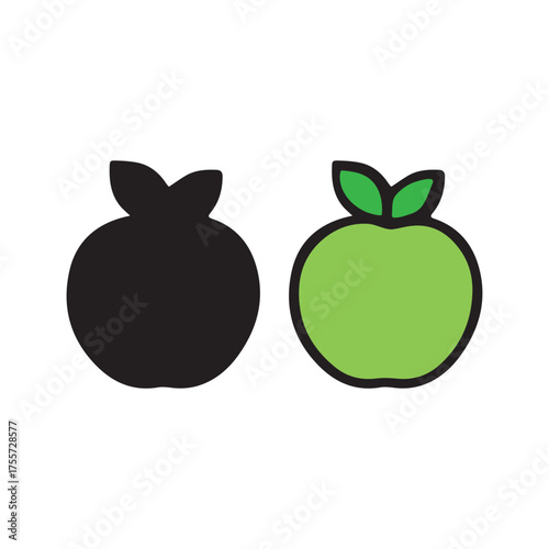 2 cute nice green tamato vector icon art in white background