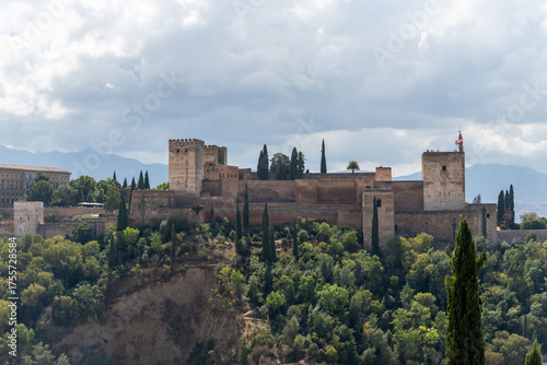 Panoramic view of the Alhambra in Granada, Spain