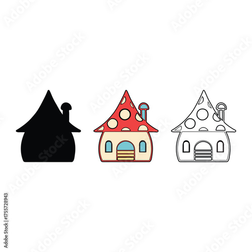 cute nice victory house icon vector art in white background