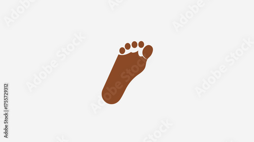 A brown footprint against a light gray background