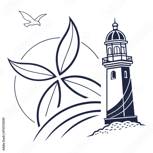 lighthouse silhouette vector illustration