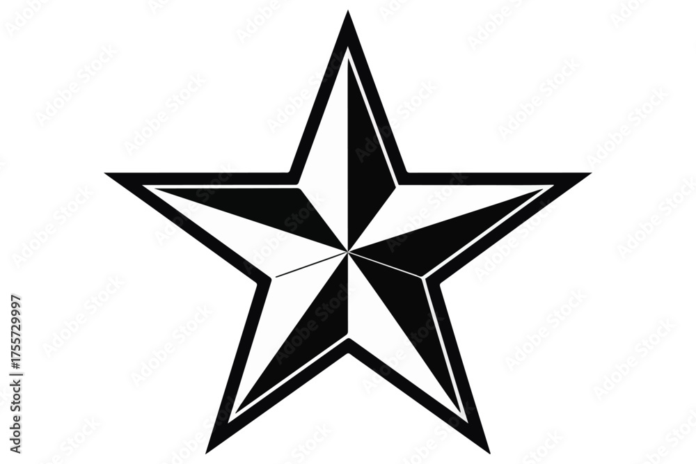 Obraz premium Flat Five Pointed Star Vector Icon Set