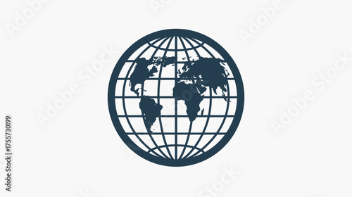 Silhouette of a stylized globe with continents