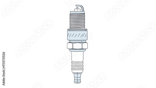 Illustration of an Automobile Spark Plug for Engine Ignition