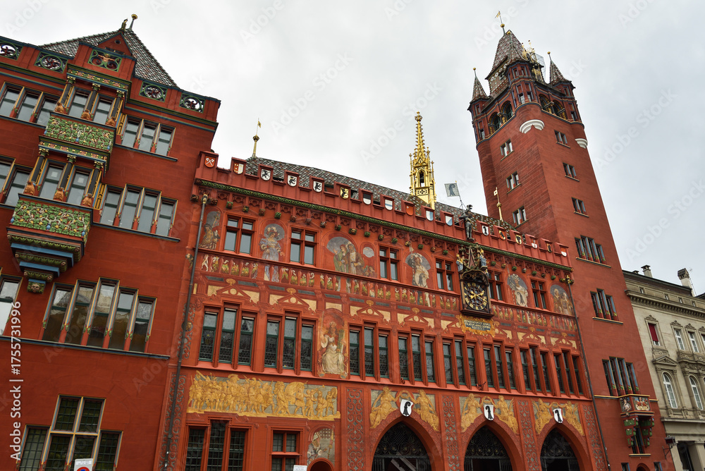 Obraz premium Basel Townhall with Elaborate Facade, Switzerland