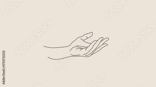 A single open hand, palm facing upwards, against a neutral background