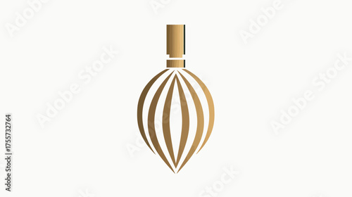 A minimalist golden broom with vertical lines forming a pointed shape