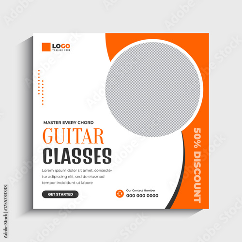 Guitar Music Lesson Social Media Instagram Post banner