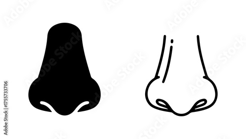 Human nose outline with transparent background