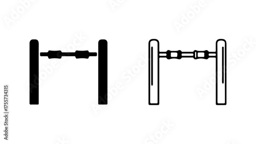 Gym bars equipment with transparent background