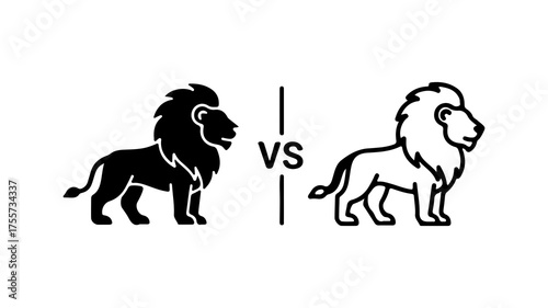 Lion versus lion with transparent background