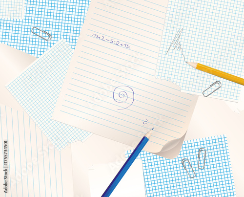 Papier Gekritzel Zettelwirtschaft