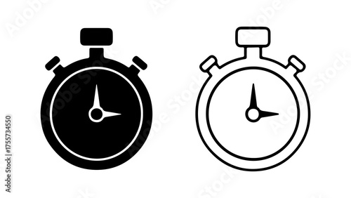 Stopwatch icon set with transparent background