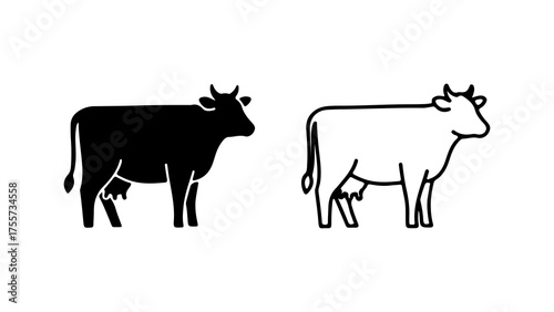 Cow icons with transparent background