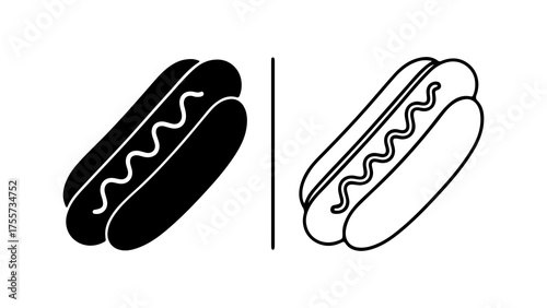 Hot dog icon with transparent background