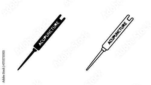 Acupuncture needle icons with transparent background