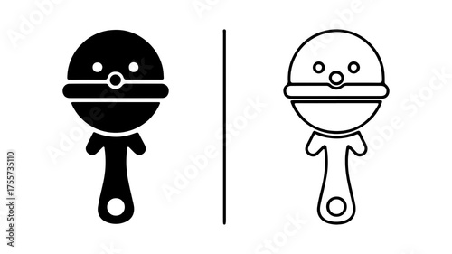 Baby rattle icon with transparent background
