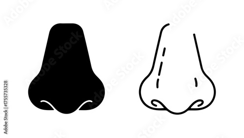 Human nose outline with transparent background