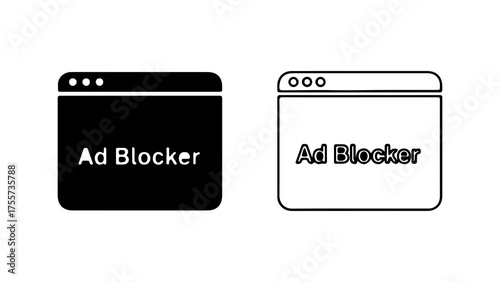 Ad blocker browser icons with transparent background