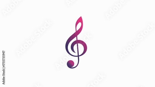 A musical treble clef symbol with a vibrant pink-to-purple gradient