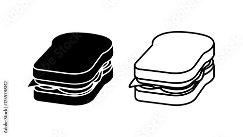 Sandwich icon set with transparent background