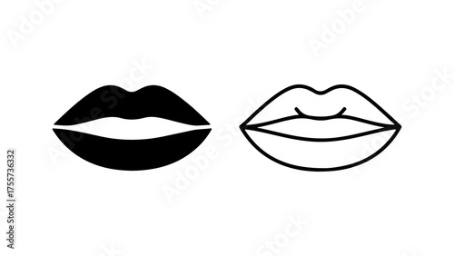 Open lips icon with transparent background
