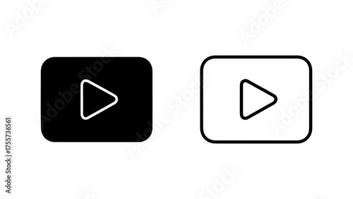 Play button icons with transparent background