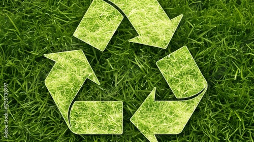 Eco-friendly Themed Recycling Symbol: Green Eco-friendly Recycling Symbol for Sustainability Campaigns, Minimalist Eco-friendly Recycling Symbol for Branding & Educational Materials