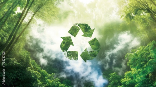 Eco-friendly Themed Recycling Symbol: Green Eco-friendly Recycling Symbol for Sustainability Campaigns, Minimalist Eco-friendly Recycling Symbol for Branding & Educational Materials