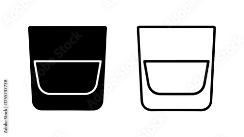 Shot glasses with outline and solid fill with transparent background