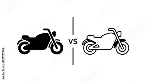 Motorcycles comparison with transparent background