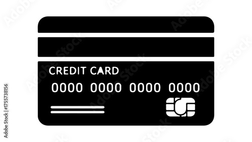 Credit card with chip and transparent background
