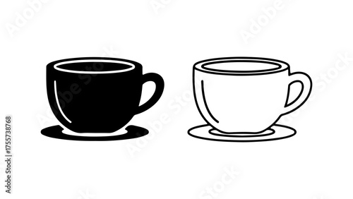 Coffee cups with saucer with transparent background