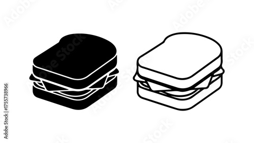 Sandwich icon set with transparent background