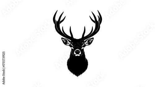 Majestic stag head with transparent background