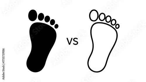 Footprints comparison with transparent background