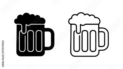 Beer mug outline with transparent background