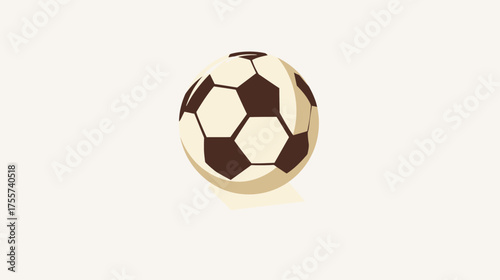 A classic brown and cream soccer ball with a soft shadow