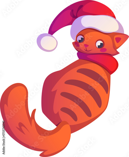 Kitty in Santa Hat